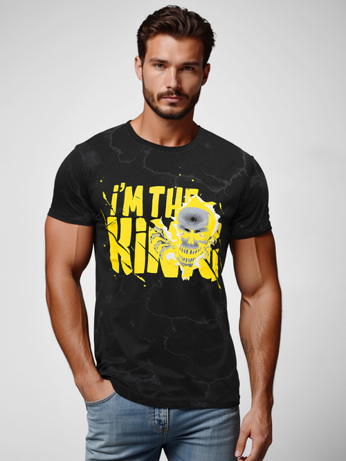 Camiseta de hombre negra OZONEE JS/Y70028Z