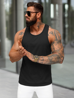 Camiseta sin mangas de hombre negra OZONEE JS/99002Z