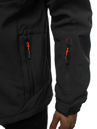 Chaqueta de hombre negro-naranja OZONEE GE/12262