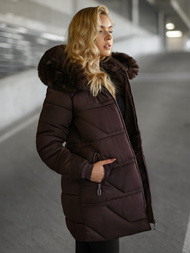 Chaqueta de mujer en chocolate OZONEE JS/16M9275/158