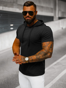 Camiseta de hombre negra OZONEE JS/8T89/3