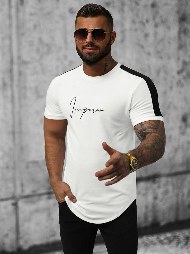 Camiseta de hombre blanco OZONEE O/P1180