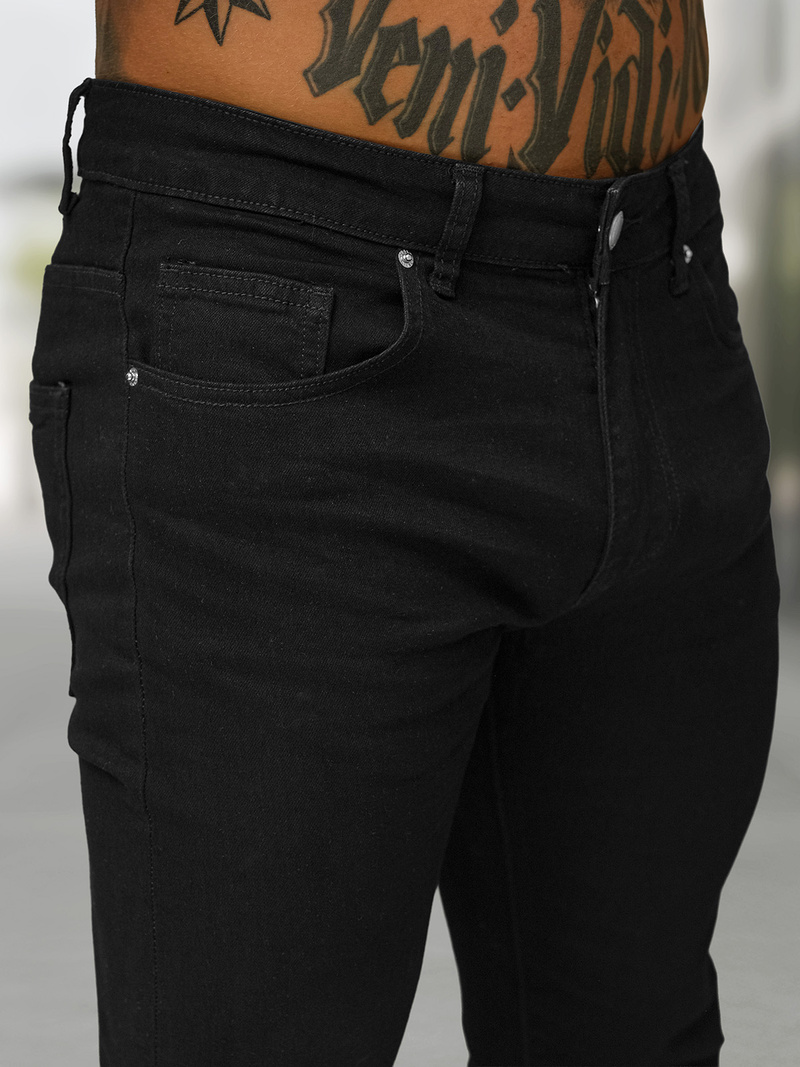 Vaqueros de hombre negras OZONEE BL/JK885