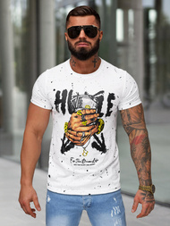 Camiseta de hombre blanco OZONEE JS/8B1389/1