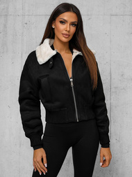 Chaqueta de mujer negro-blanca OZONEE O/81326Z