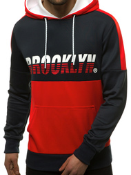 Sudadera de hombre azul marino-rojo OZONEE JS/DD20127