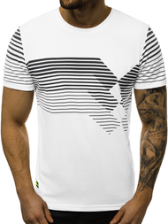 Camiseta de hombre blanco OZONEE JS/KS2058