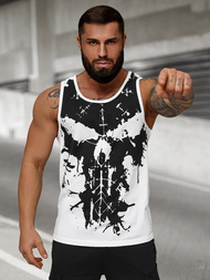 Camiseta sin mangas de hombre blanca OZONEE JS/8B1708/1Z