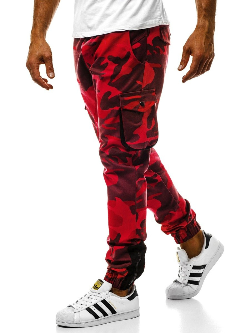 Pantalón jogger de hombre rojo-camuflaje OZONEE A/705