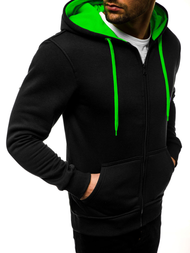 Sudadera de hombre negra-verde OZONEE JS/2013