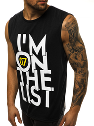 Camiseta sin mangas de hombre negra OZONEE JS/KS2078