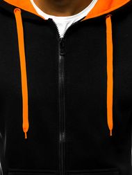 Sudadera de hombre negro-naranja OZONEE JS/2015