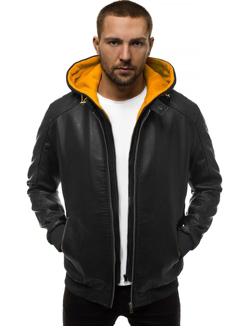 Chaqueta de hombre negro-amarilla OZONEE N/6132Z