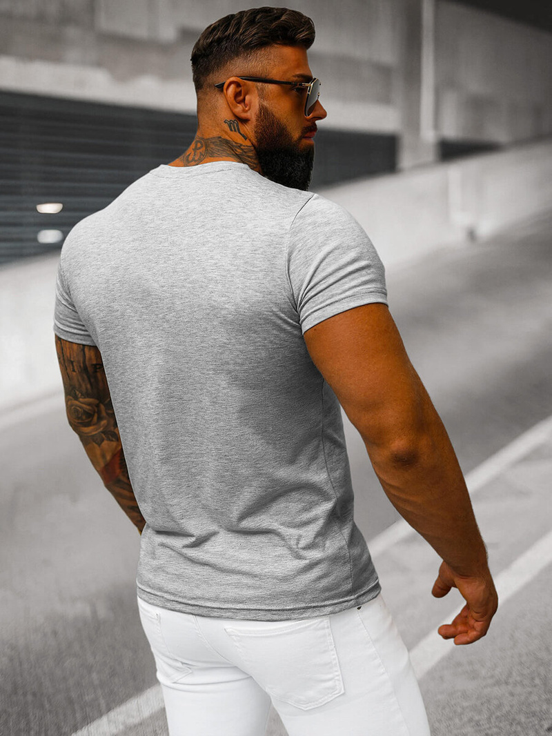 Camiseta de hombre gris OZONEE JS/712005Z