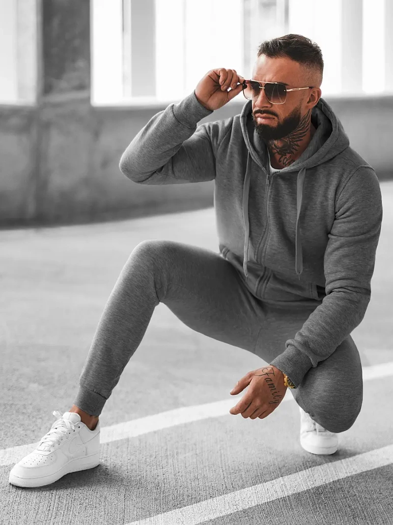 Chándal de hombre grafito OZONEE JS/68C10386/5Z