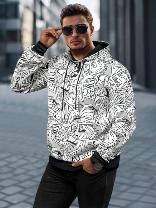 Sudadera de hombre blanca OZONEE JS/8B1256/1Z