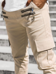 Pantalón jogger de hombre beige OZONEE ZAZ/191376