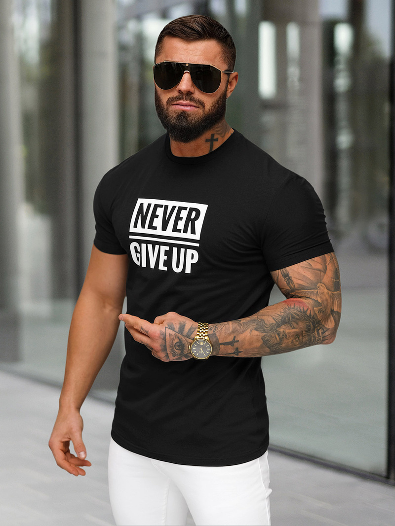 Camiseta de hombre negras OZONEE NB/MT3133