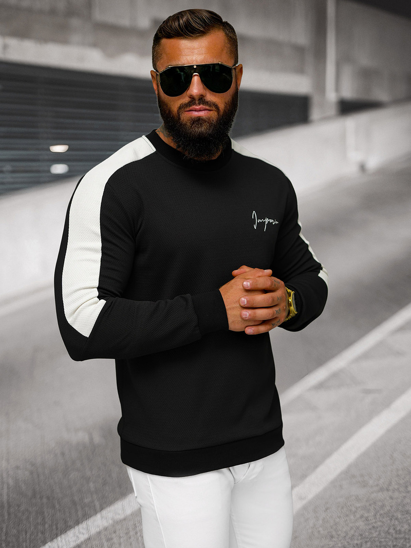 Sudadera de hombre negra OZONEE O/P2033