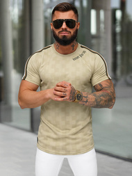 Camiseta de hombre beige OZONEE O/QS11621