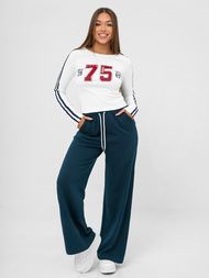 Conjunto de chándal de dos piezas blanco-azul marino OZONEE JS/M60815AB