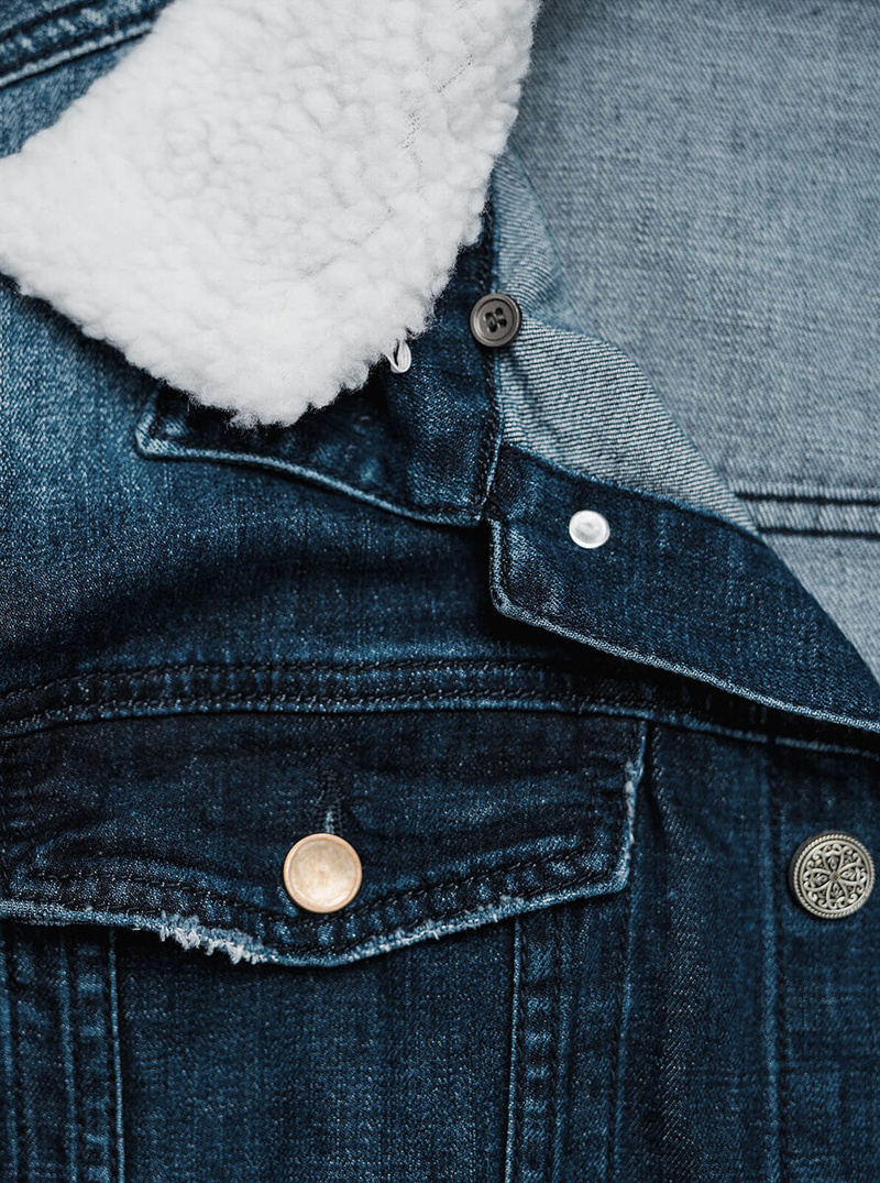 Chaqueta vaquera de hombre sherpa azul oscuro OZONEE NB/MJ516BSZ