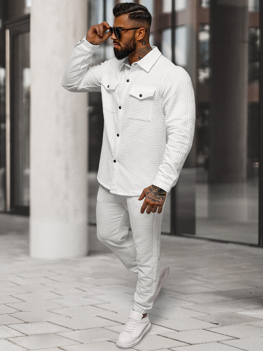 Moda PantalÃ³n Blanco Hombre Vestir Outfit SuÃ©ter Blanco Hombre