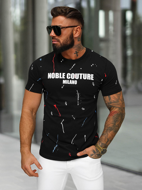 Camiseta de hombre negra OZONEE O/MPO3443