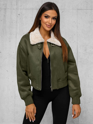 Chaqueta de mujer caqui OZONEE O/81326Z