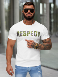Camiseta de hombre blanco OZONEE JS/8B1393/1