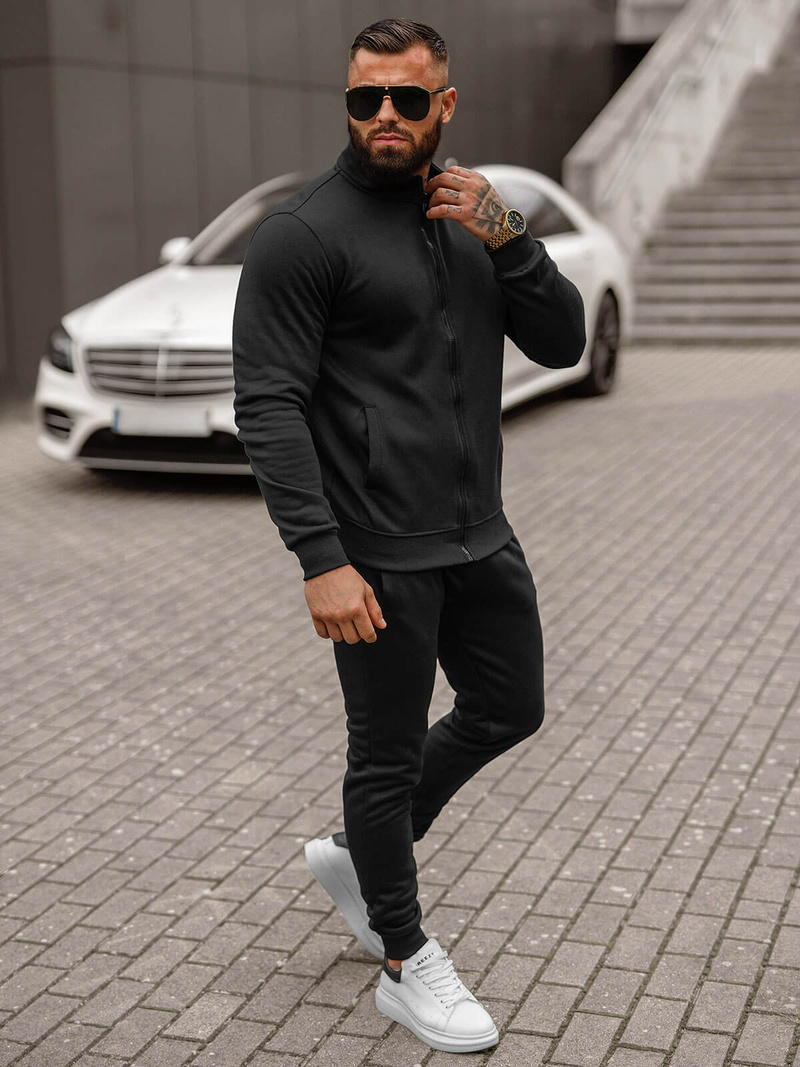 Chándal de hombre negro OZONEE JS/68C10385/3Z