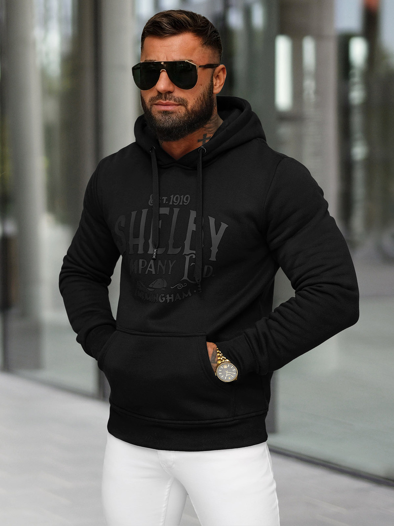 Sudadera de hombre negra OZONEE JS/8B1351/3