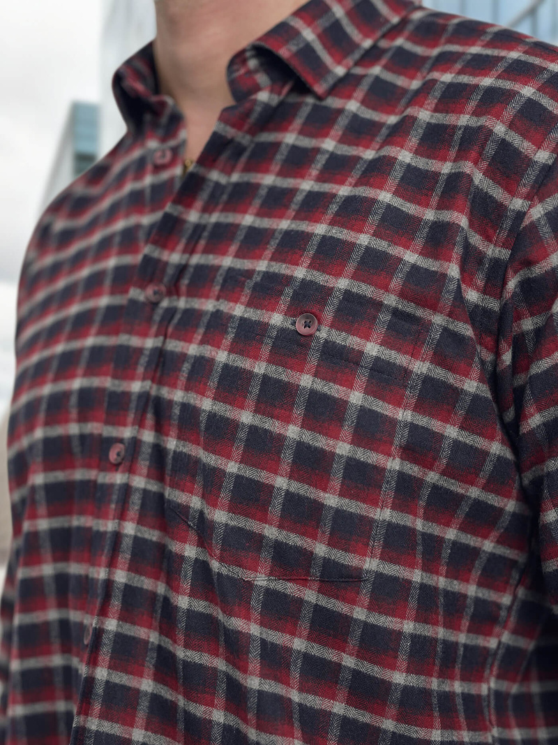 Camisa de hombre burdeos OZONEE V/V176