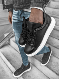 Sneakers de hombre negro-blancos OZONEE CH/257