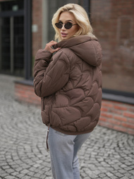 Chaqueta de mujer chocolate OZONEE JS/5M3336/158Z