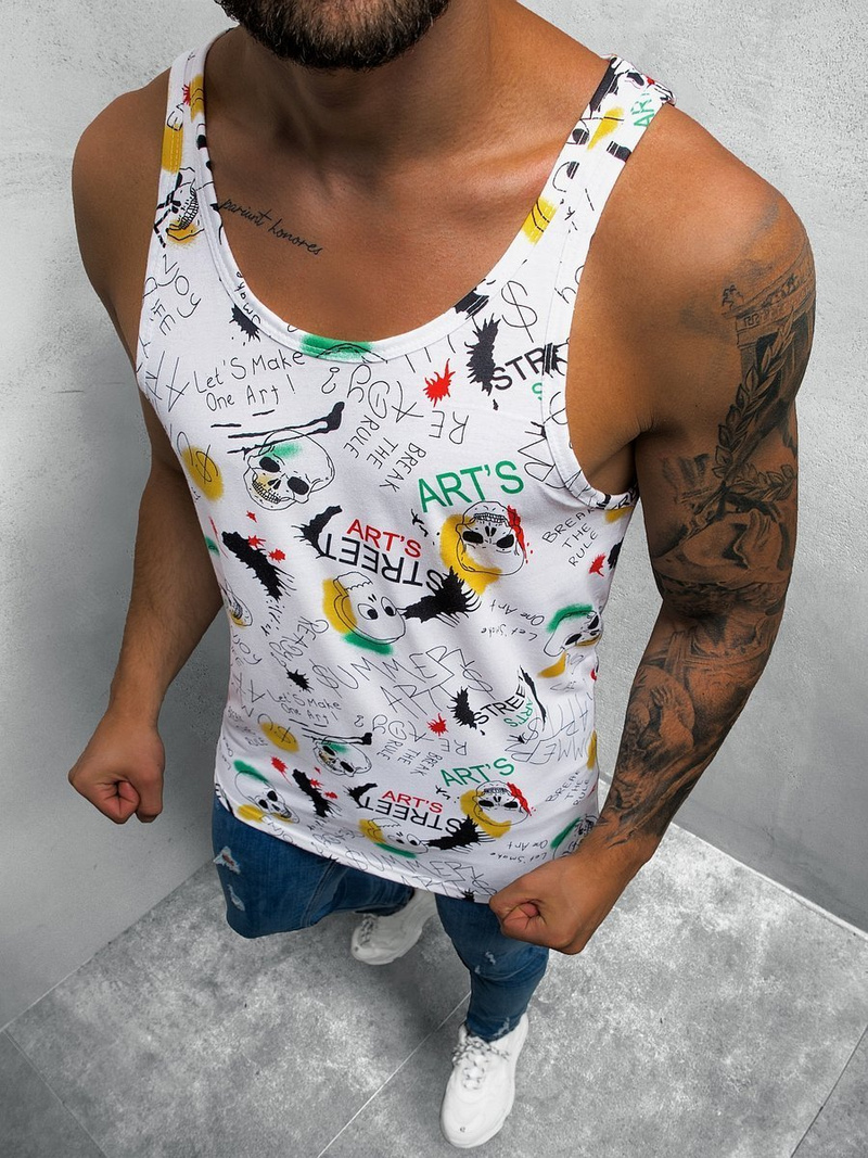 Camiseta sin mangas de hombre de color OZONEE O/BL124