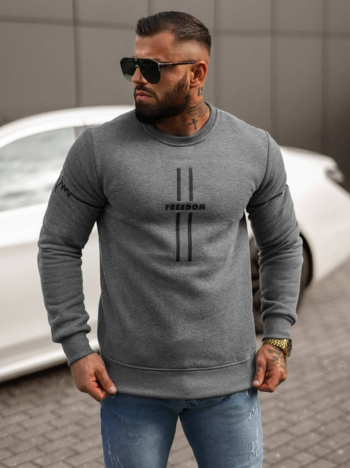 Sudadera de hombre grafito OZONEE JS/8B1358/5