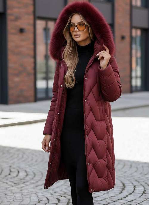 Chaqueta de mujer burdeos OZONEE JS/5M3229/1