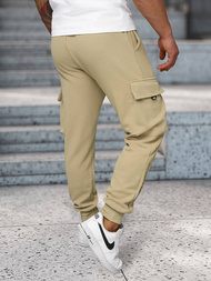 Pantalón de chándal de hombre beige OZONEE O/FF5026