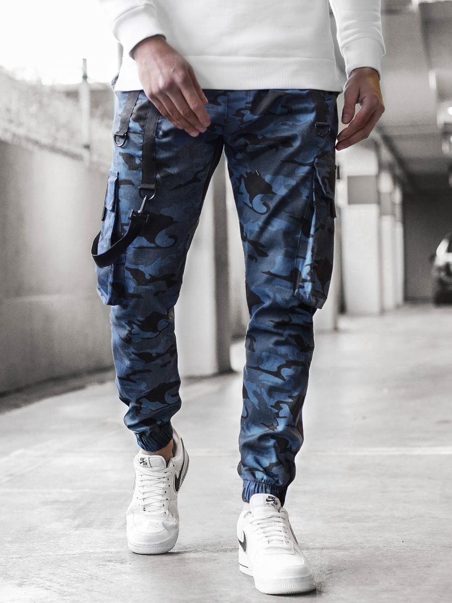 Moda Pantalon Campana Azul Marino Jogger Pants Outfit Jogger Azul Marino  Hombre Pantalón Jogger De