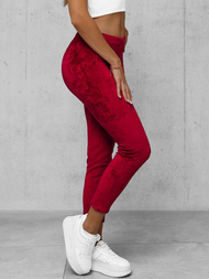 Pantalón velour de chándal para mujer burdeos OZONEE JS/92K521/35