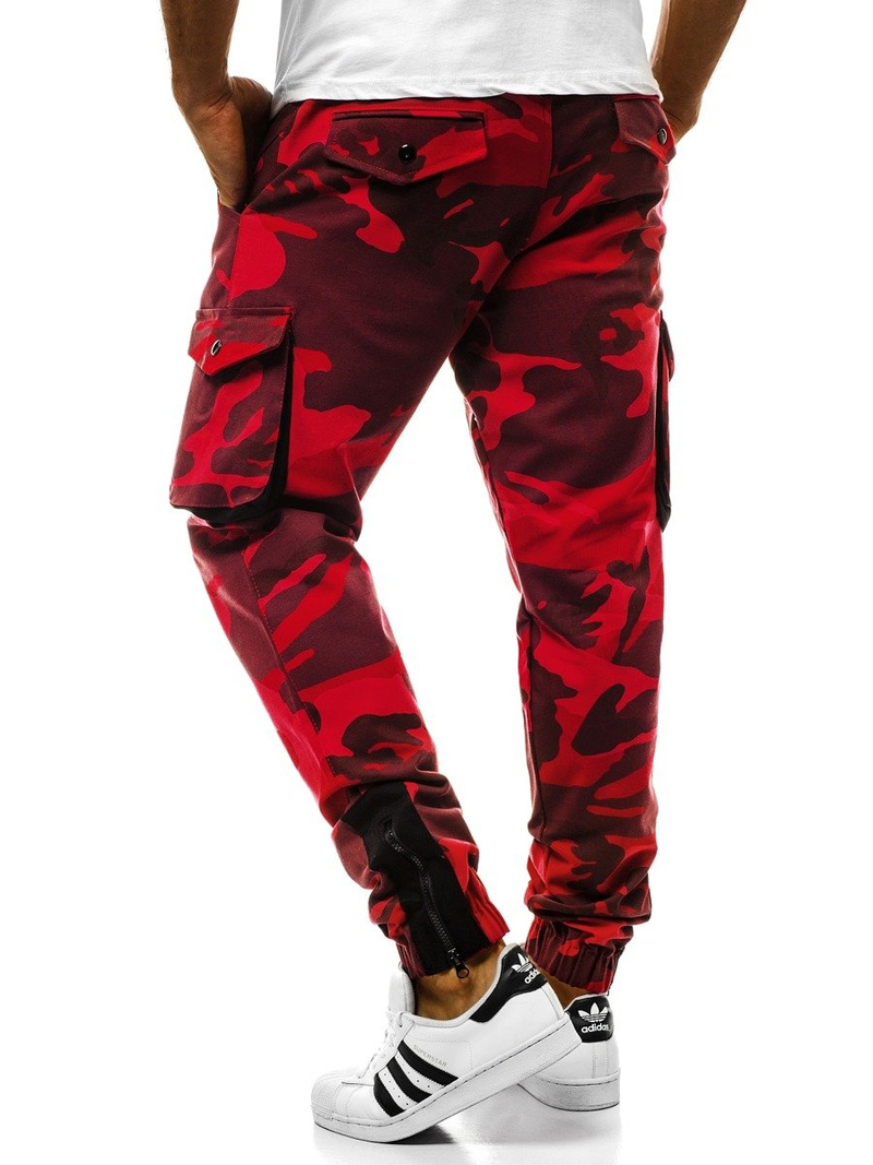 Pantalón jogger de hombre rojo-camuflaje OZONEE A/705