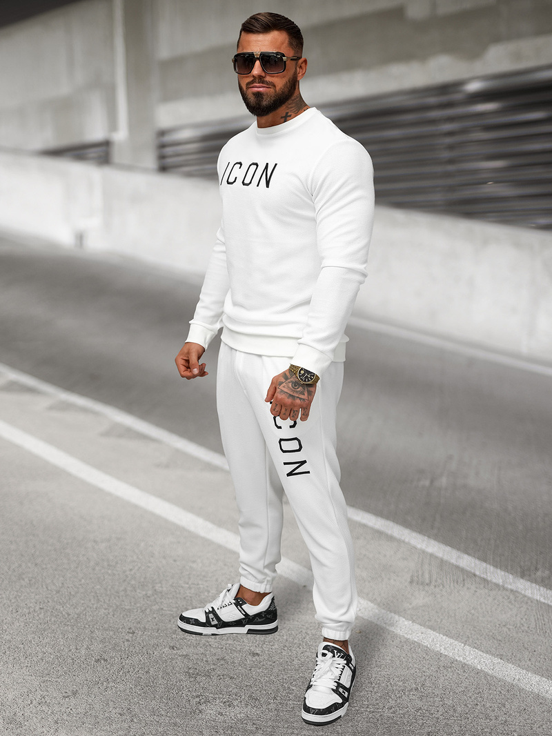 Pantalón de chándal de hombre blancos OZONEE O/D9125Z