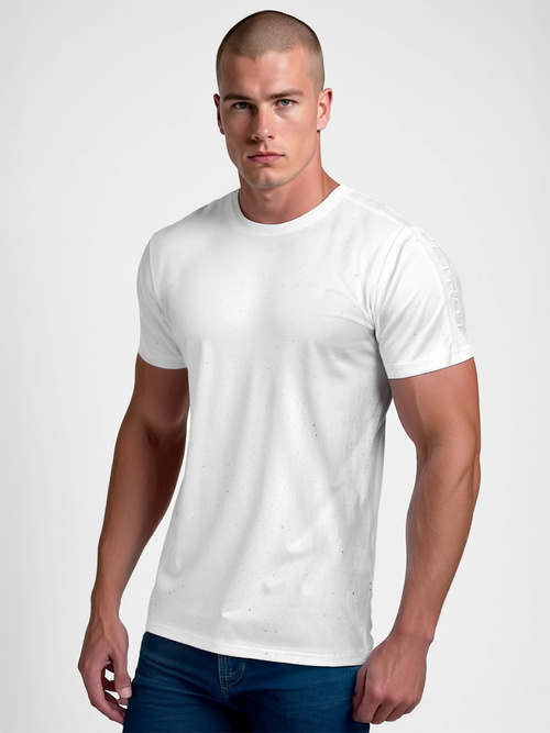 Camiseta de hombre blanco OZONEE O/QQ1388Z