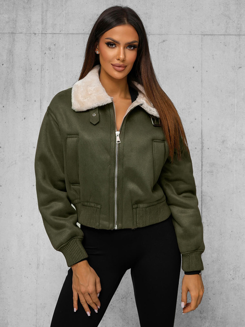Chaqueta de mujer caqui OZONEE O/81326Z
