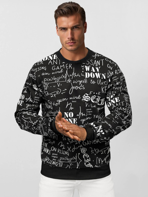 Sudadera de hombre negra OZONEE JS/8B1193/3Z