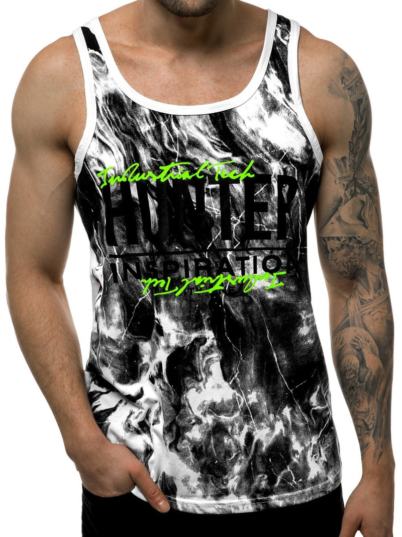 Camiseta sin mangas de hombre blanca OZONEE JS/SS11033