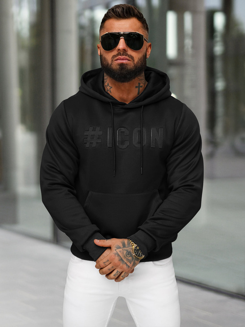 Sudadera de hombre negra OZONEE JS/27B6502/3Z