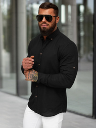 Camisa de hombre negra OZONEE O/V144