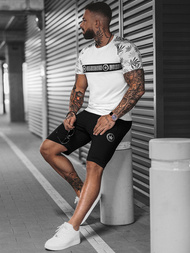 Chándal de hombre blanco-negro OZONEE O/HM760Z